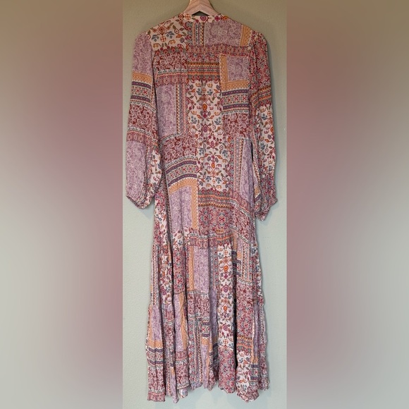 Dress Forum Pink Patchwork Boho Tiered Maxi Dress NWT Size Small - Picture 5 of 9